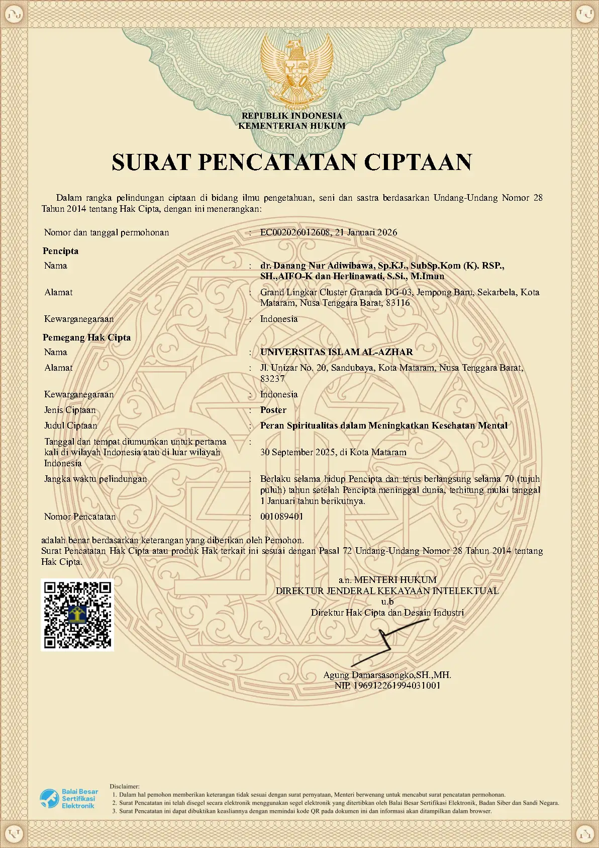 HAKI - Poster Peran Spiritual dalam Meningkatkan Kesehatan Mental